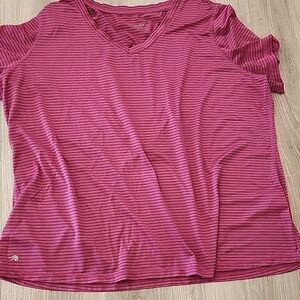 Ideology | Women's Pink Striped V-Neck Top Active